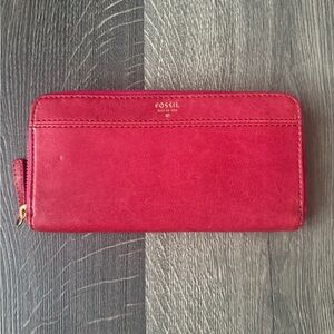 Fossil Pink Leather Wallet